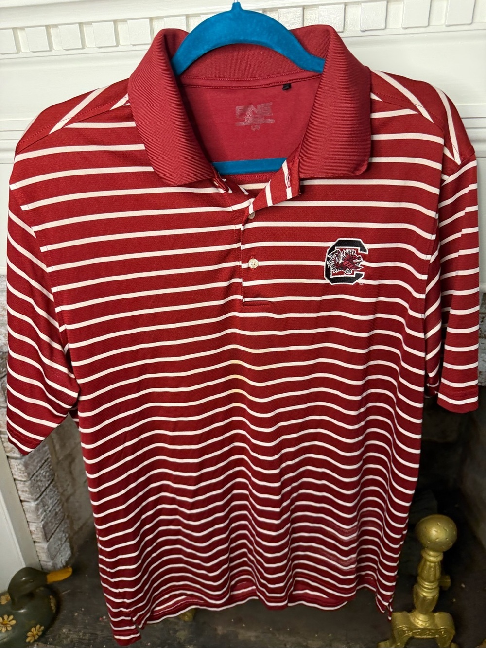 USC Gamecocks Striped Performance Polo Shirt Garnet South Carolina Men Large